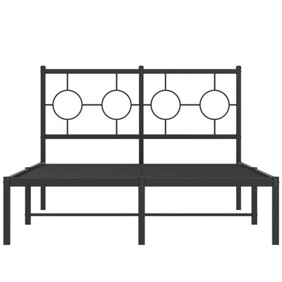 vidaXL Estructura cama sin colchón con cabecero metal negro 120x190 cm