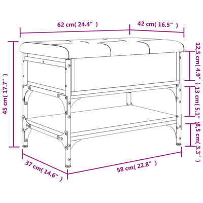 vidaXL Banco zapatero madera de ingeniería marrón roble 62x42x45 cm