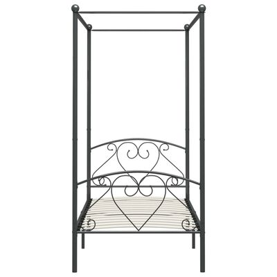 vidaXL Estructura cama con dosel sin colchón metal gris 100x200 cm