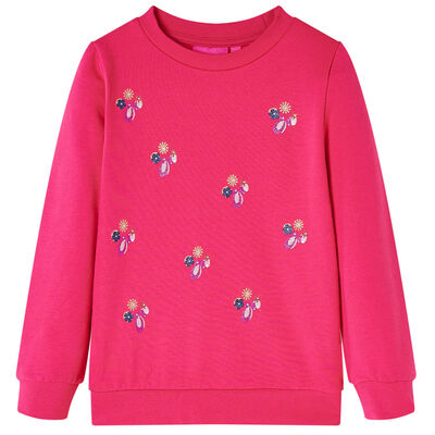 Sudadera infantil rosa chillón 128