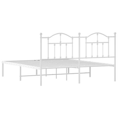 vidaXL Estructura de cama con cabecero metal blanca 160x200 cm