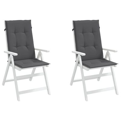 vidaXL Cojín silla de jardín respaldo alto 2 uds tela gris 120x50x3 cm