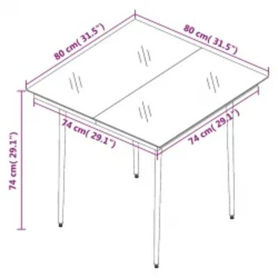 vidaXL Juego de comedor de jardín 5 piezas con cojines negro