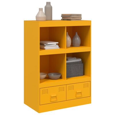 vidaXL Aparador de acero amarillo mostaza 67x39x95 cm