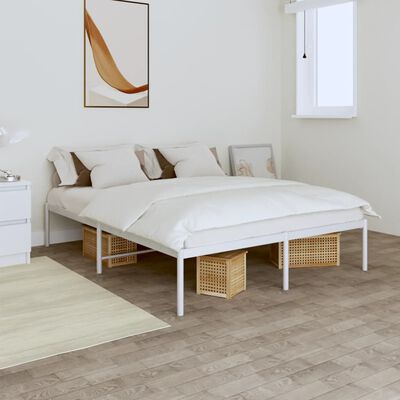 vidaXL Estructura de cama sin colchón metal blanco 150x200 cm