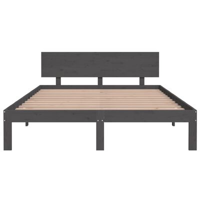 vidaXL Estructura de cama madera maciza de pino gris 140x200 cm