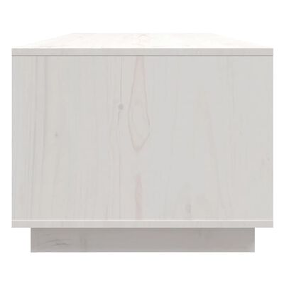 vidaXL Mesa de centro de madera maciza de pino blanco 110x50x40 cm