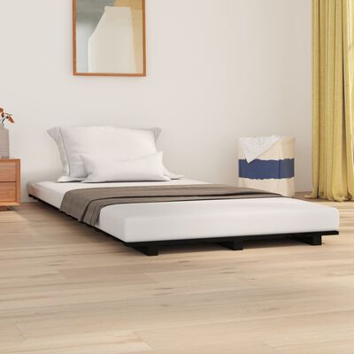 vidaXL Estructura de cama madera maciza de pino negro 100x200 cm