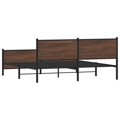 vidaXL Estructura de cama sin colchón metal roble marrón 183x213 cm