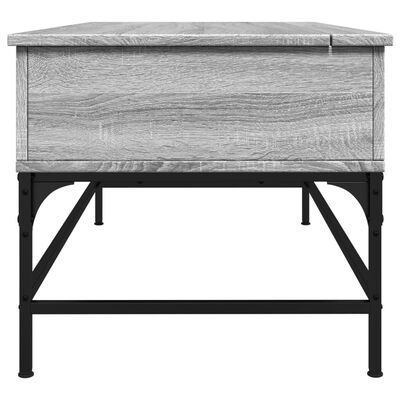 vidaXL Mesa de centro madera ingeniería metal gris Sonoma 100x50x45 cm