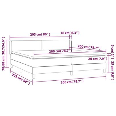 vidaXL Cama box spring con colchón cuero sintético gris 200x200 cm