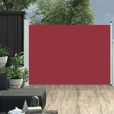 vidaXL Toldo lateral retráctil para patio rojo 117x500 cm