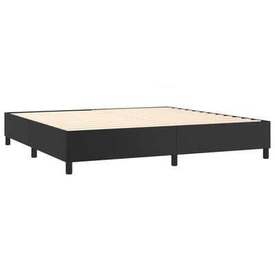 vidaXL Cama box spring con colchón cuero sintético negro 200x200 cm