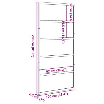 vidaXL Puerta de granero madera maciza de pino 100x208 cm