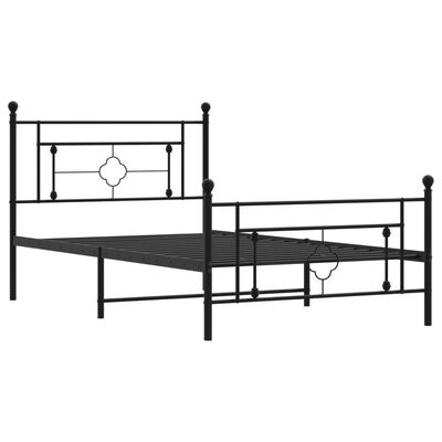 vidaXL Estructura cama sin colchón con estribo metal negro 107x203 cm