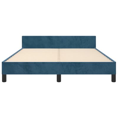 vidaXL Estructura cama con cabecero terciopelo azul oscuro 140x200 cm