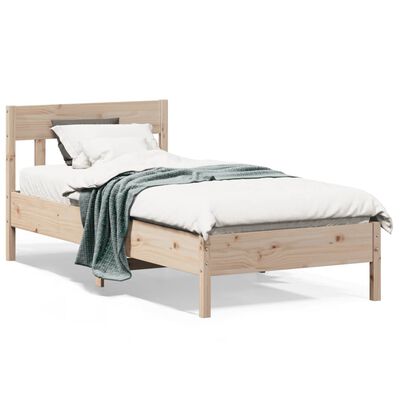 vidaXL Estructura de cama sin colchón madera maciza de pino 90x200 cm