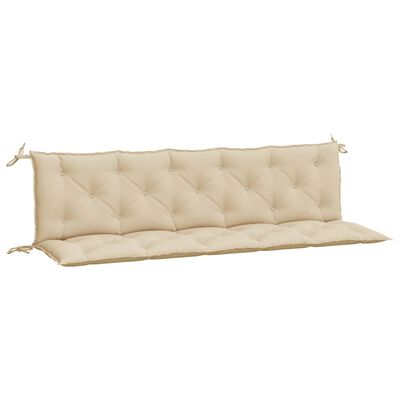 vidaXL Cojines de banco de jardín 2 uds tela Oxford beige 180x50x7 cm