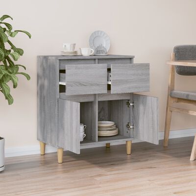 vidaXL Aparador de madera contrachapada gris Sonoma 60x35x70 cm