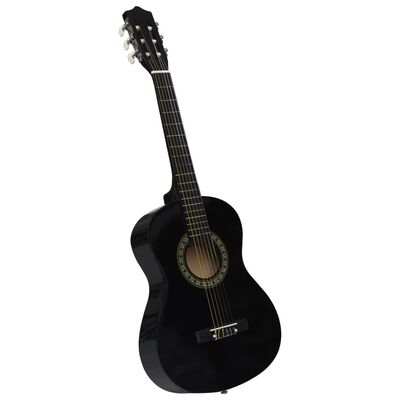 vidaXL Guitarra clásica para niños y principiantes negro 1/2 34"