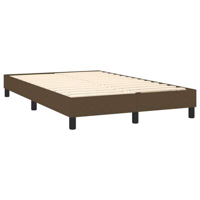 vidaXL Cama box spring con colchón tela marrón oscuro 120x200 cm