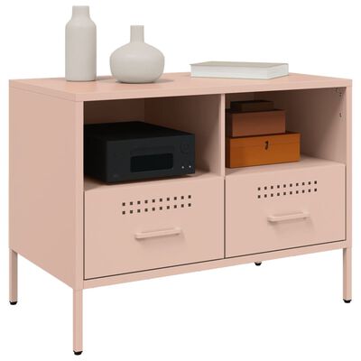 vidaXL Mueble para TV acero rosa 68x39x50,5 cm