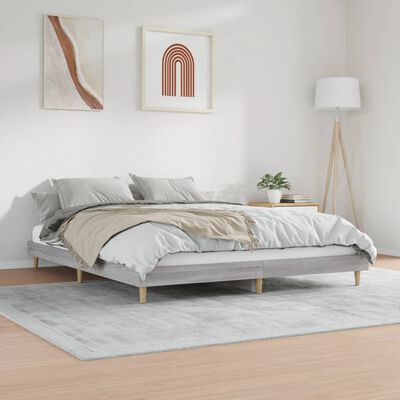 vidaXL Estructura de cama madera de ingeniería gris Sonoma 160x200 cm