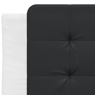 vidaXL Cama con cabecero cuero sintético blanco y negro 80x200 cm