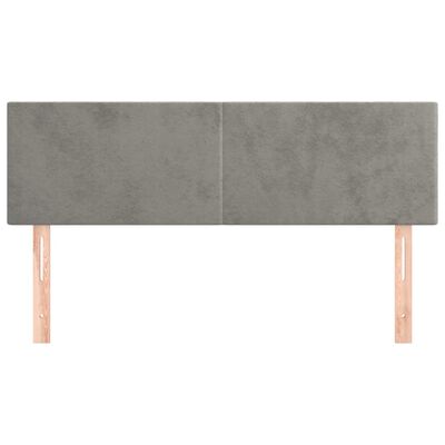 vidaXL Cabeceros 2 unidades terciopelo gris claro 72x5x78/88 cm