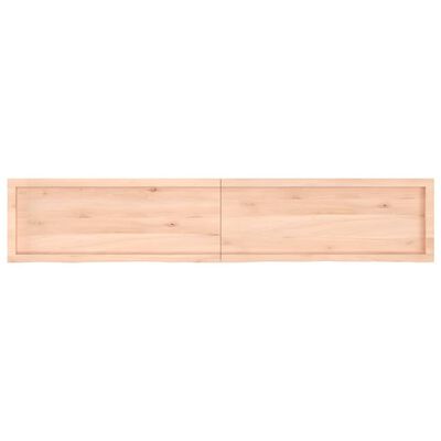 vidaXL Estante de pared madera maciza roble sin tratar 200x40x(2-4) cm