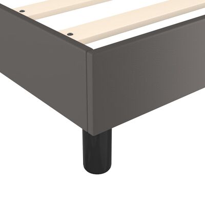 vidaXL Estructura de cama de cuero sintético gris 90x200 cm