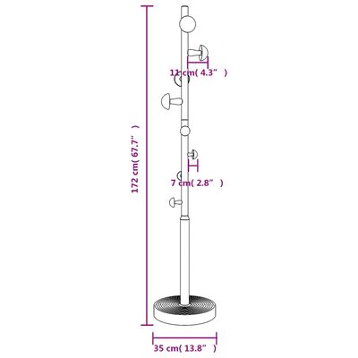 vidaXL Perchero de hierro con recubrimiento en polvo rosa 172 cm