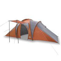 vidaXL Tienda familiar con cúpula impermeable 6 personas gris naranja