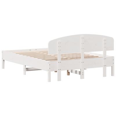 vidaXL Estructura de cama sin colchón madera de pino blanco 135x190 cm