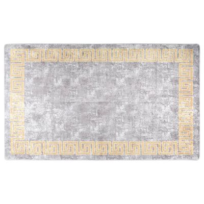 vidaXL Alfombra lavable antideslizante gris y dorado 150x230 cm