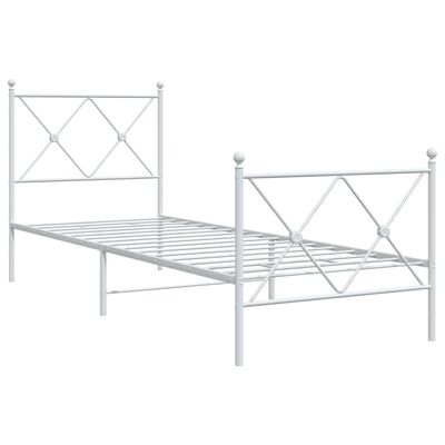 vidaXL Estructura cama sin colchón con estribo metal blanco 75x190 cm