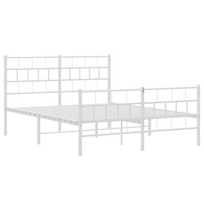 vidaXL Estructura cama sin colchón con estribo metal blanco 140x200 cm