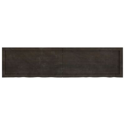 vidaXL Encimera de baño madera tratada marrón oscuro 160x40x(2-4) cm