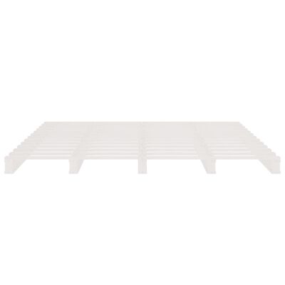 vidaXL Cama de palets madera maciza de pino blanca 120x200 cm