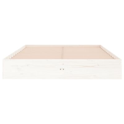 vidaXL Estructura de cama doble pequeña madera maciza blanca 120x190cm