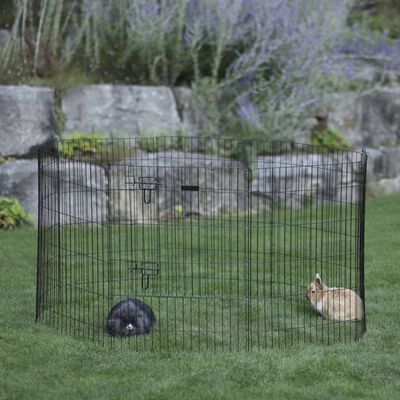 Kerbl Recinto para mascotas de exterior con puerta plateado