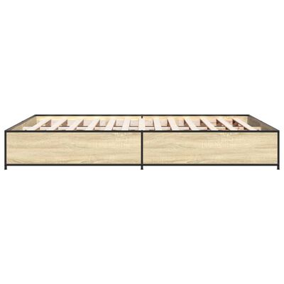 vidaXL Estructura cama madera ingeniería metal roble Sonoma 120x190 cm