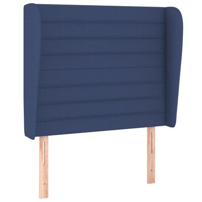 vidaXL Cama box spring con colchón tela azul 80x200 cm