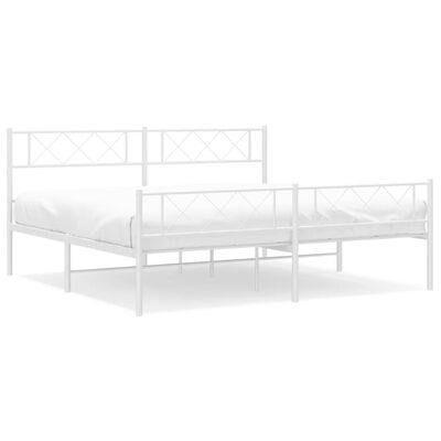 vidaXL Estructura cama sin colchón con estribo metal blanco 200x200 cm