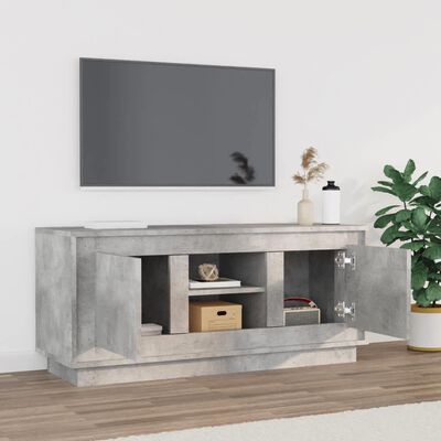 vidaXL Mueble de TV madera contrachapada gris hormigón 102x35x45 cm