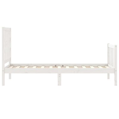 vidaXL Estructura de cama individual con cabecero madera maciza blanco