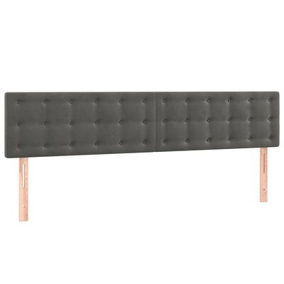 vidaXL Cama box spring colchón y LED terciopelo gris oscuro 200x200 cm