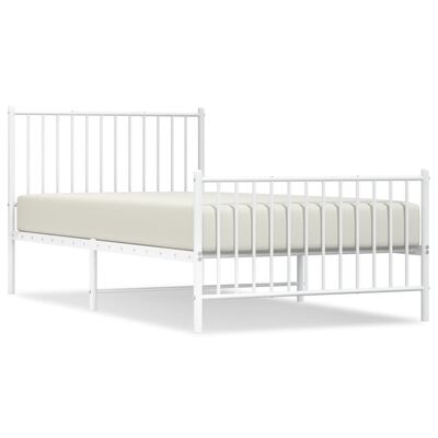 vidaXL Estructura cama sin colchón con estribo metal blanco 100x200 cm