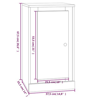 vidaXL Aparadores 2 uds madera blanco brillante 37,5x35,5x67,5 cm