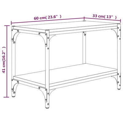 vidaXL Mueble para TV contrachapada y acero roble marrón 60x33x41 cm